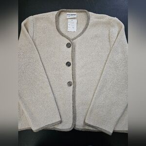 NWT - Stapf of Austria Wool Blend Tan Heavyweight Knit Sweater Blazer - 1X